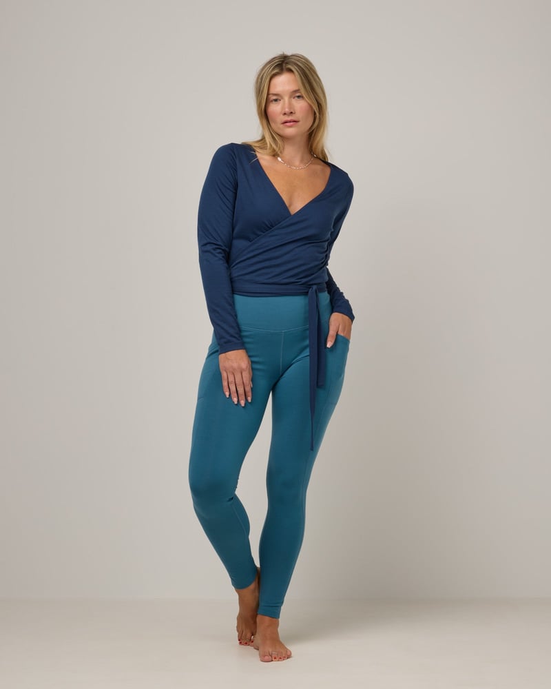 Summit Pocket Legging by Wool&, 68% Wool, 22% Nylon, 10% Elastane
