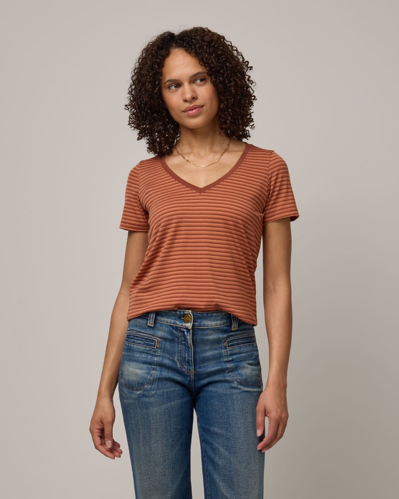Morgan V-Neck Tee by Wool&, 78% Wool, 22% Nylon