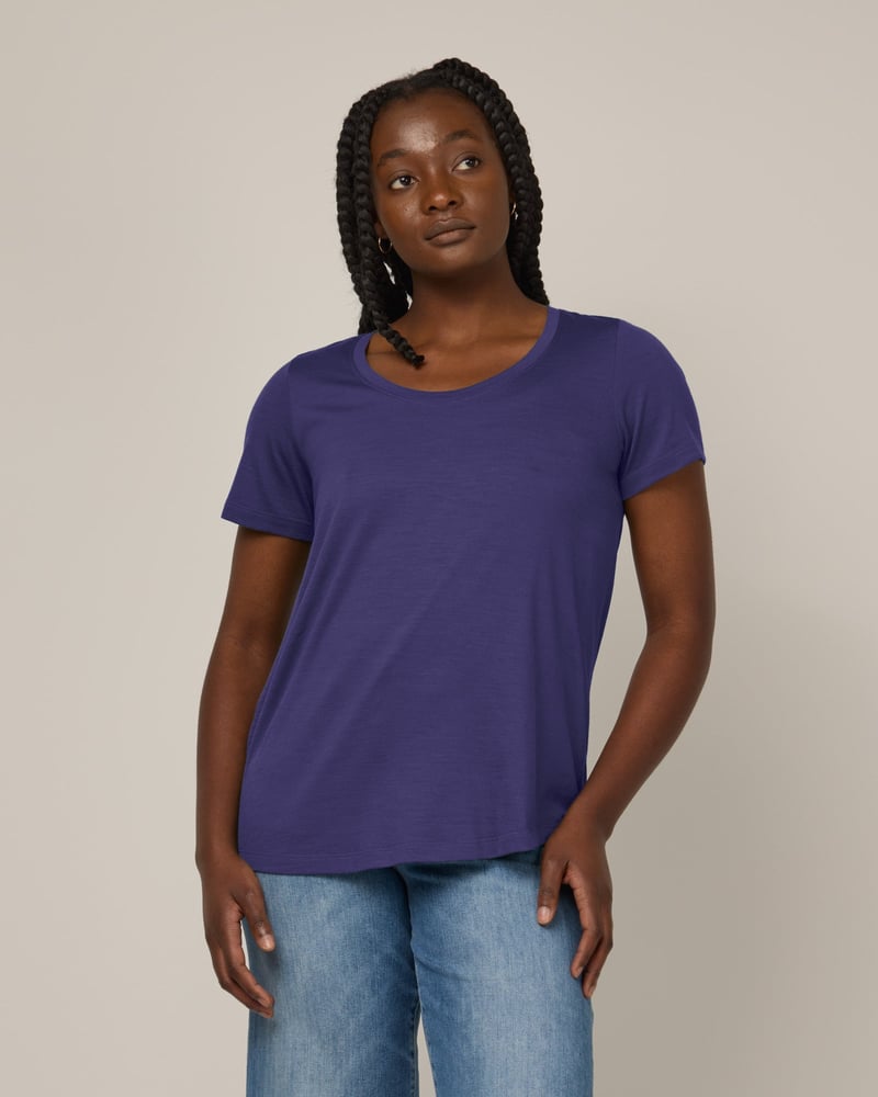 Stella Signature Scoop Neck Tee by Wool&, 78% Wool, 22% Nylon