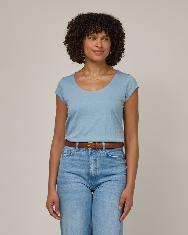 Savanna Cap Sleeve Tee by Wool&, 78% Wool, 22% Nylon
