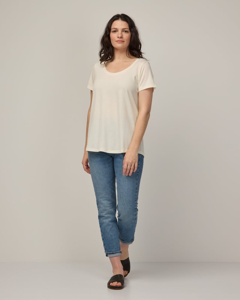 Stella Signature Scoop Neck Tee by Wool&, 78% Wool, 22% Nylon