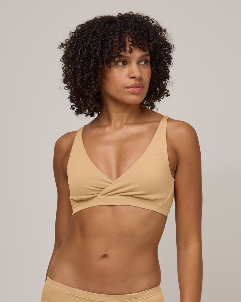 Roam Convertible Wrap Bra by Wool&, 68% Wool, 25% Nylon, 7% Elastane