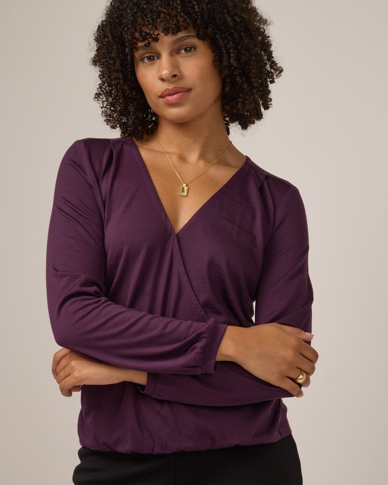 Diana Surplice Top by Wool&, 78% Wool, 22% Nylon