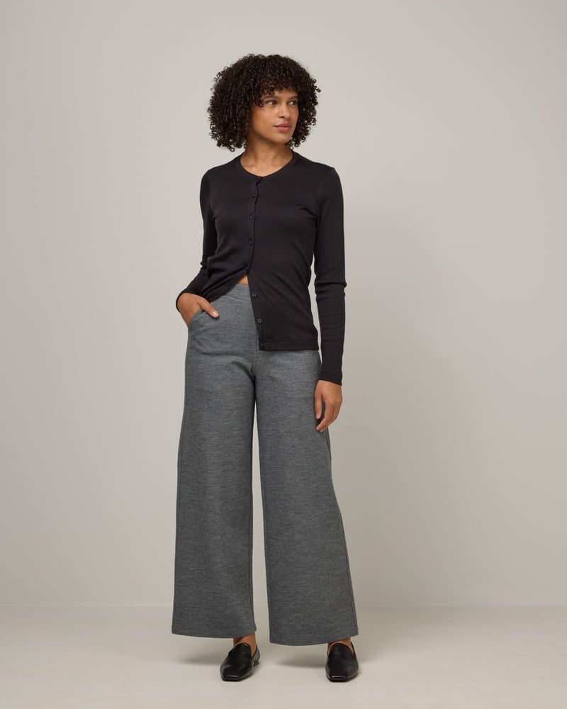 Lane Wide Leg Ponte Pant by Wool&, 71% Wool, 24% Nylon, 5% Elastane