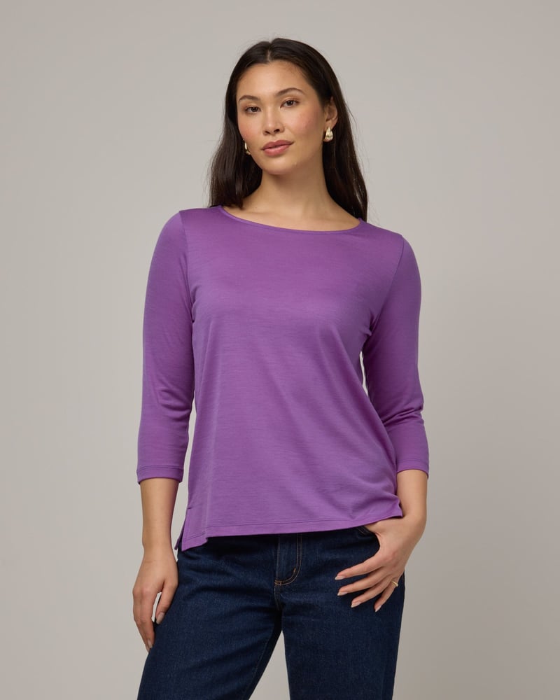 Colette Quarter-Sleeve Top by Wool&, 78% Wool, 22% Nylon